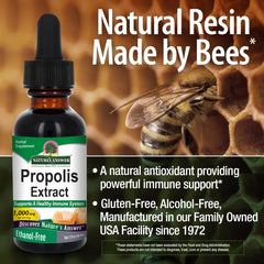 Nature's Answer Propolis Resin pour spout enables controlled dispensing.