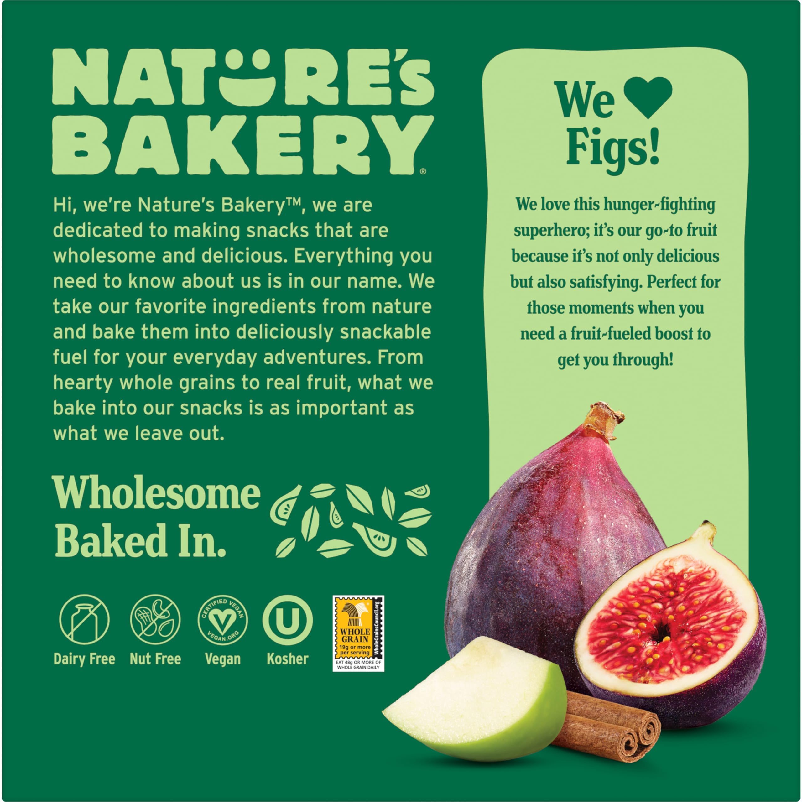 Nature's Bakery Apple Cinnamon Fig Bars closeup reveals real fig filling