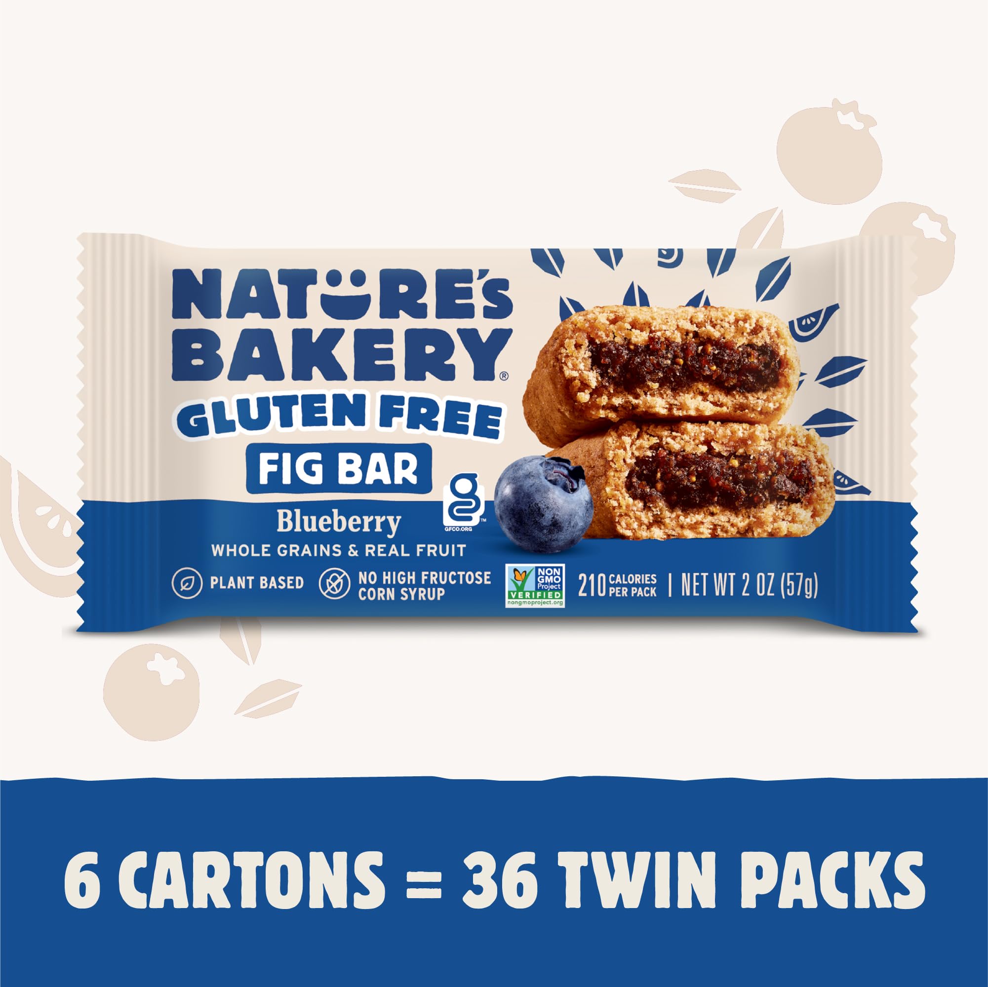 Nature's Bakery blueberry-infused fig bars highlight real fruit flavor.