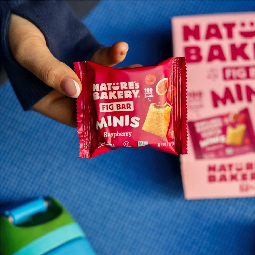 Nature's Bakery minis in bag for easy backpack snacks.