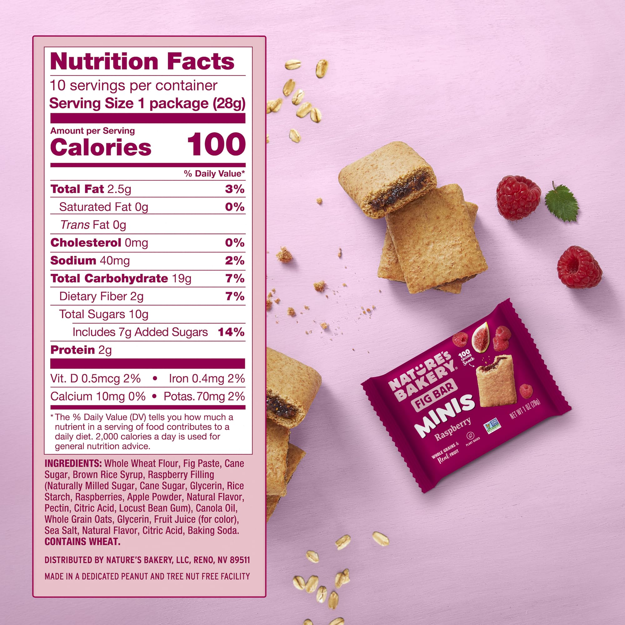 Nature's Bakery soft-textured minis showcase raspberry flavor and whole grains.