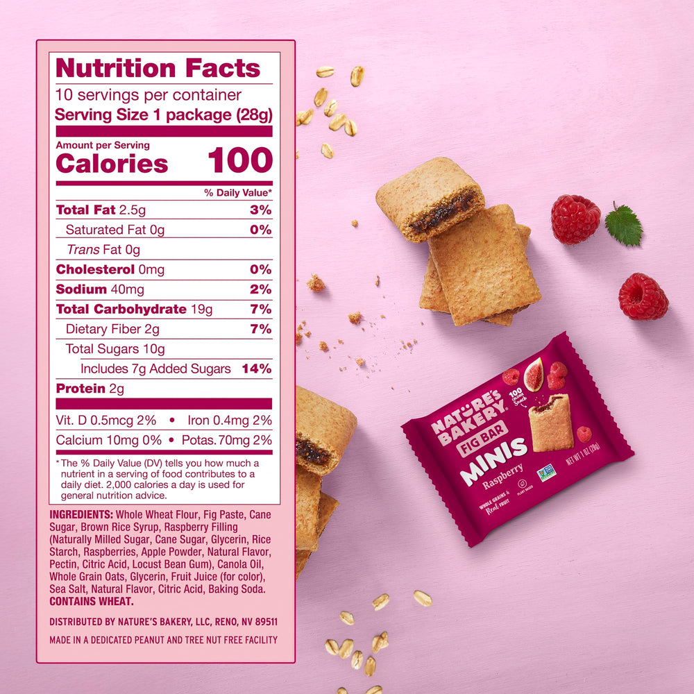 Nature's Bakery soft-textured minis showcase raspberry flavor and whole grains.