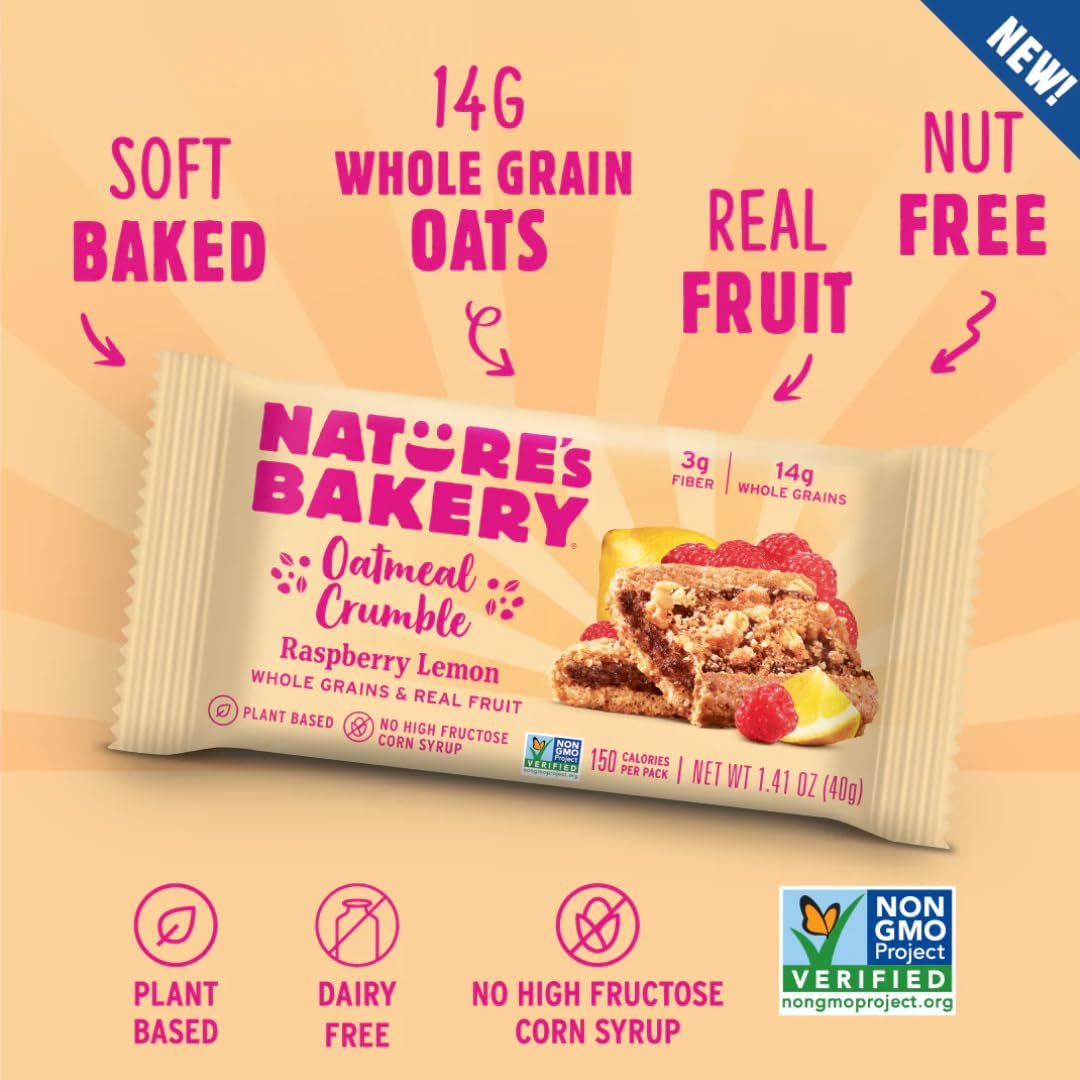 Nature's Bakery Fig Bars Blueberry pack, portable treat for school lunches.