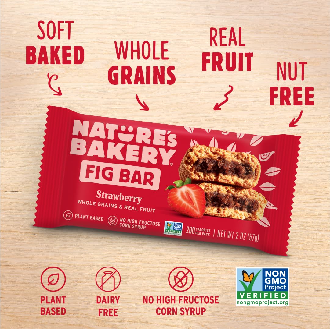 Nature's Bakery strawberry fig bars on a counter for quick, wholesome treats