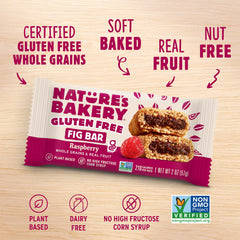 Nature's Bakery bars with real figs and raspberries close-up.