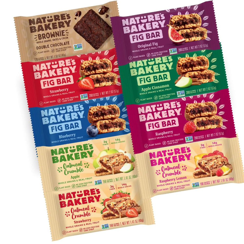 Nature's Bakery Fig Bars Strawberry pack, convenient on-the-go snack for busy mornings.