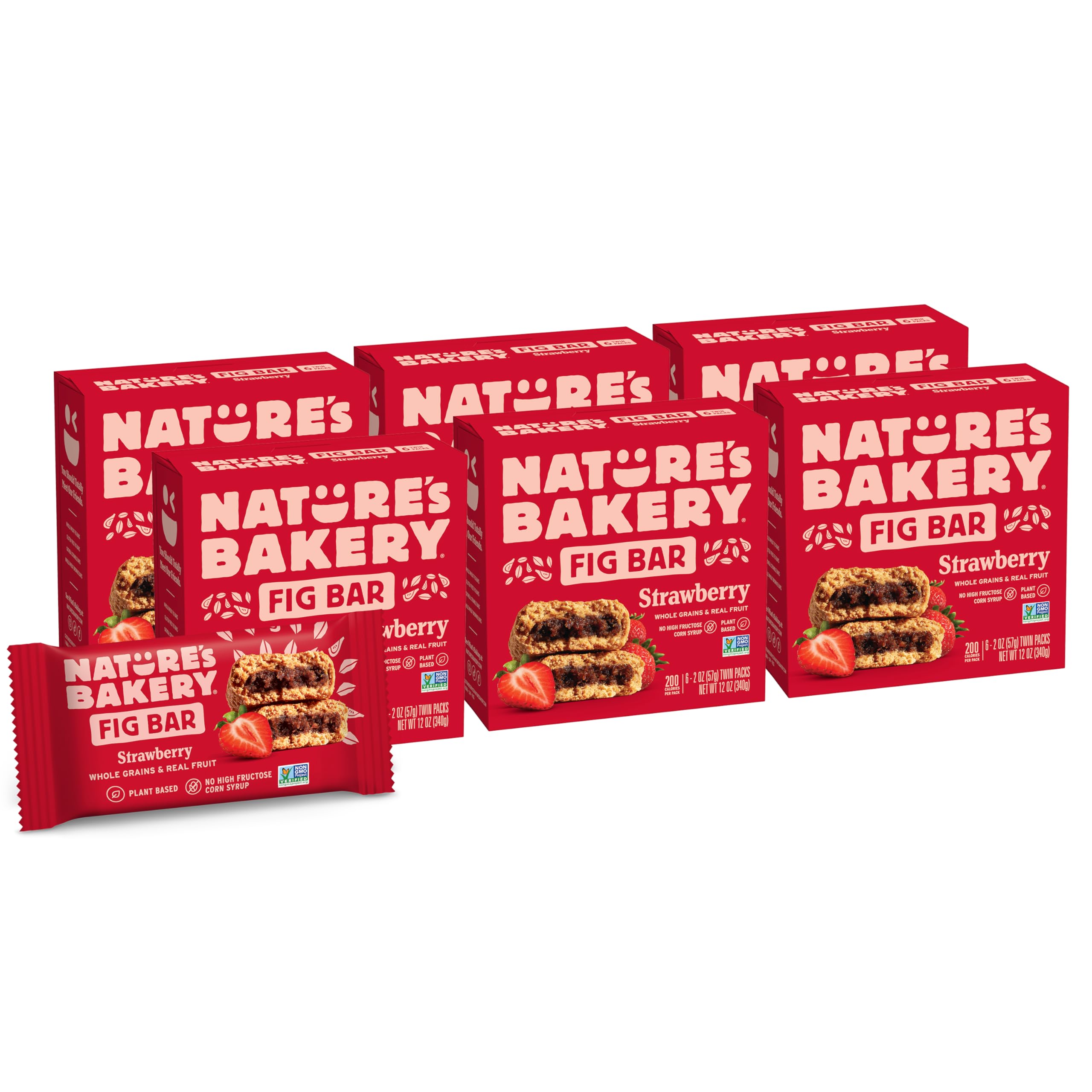 Nature's Bakery Whole Wheat Fig Bars Strawberry packaging promotes convenient on-the-go snacking