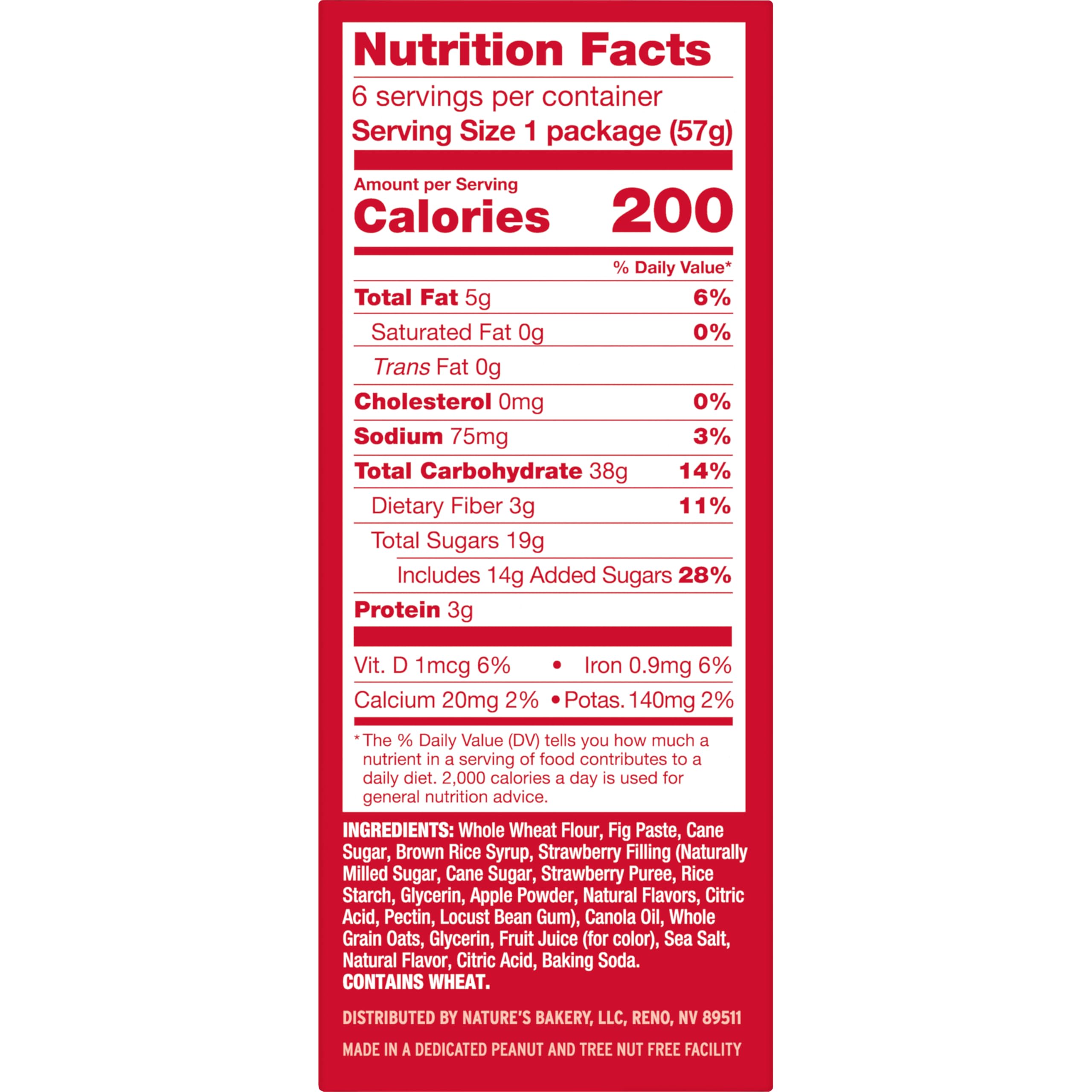 Nature's Bakery twin-pack of Whole Wheat Fig Bars Strawberry ideal for lunchboxes