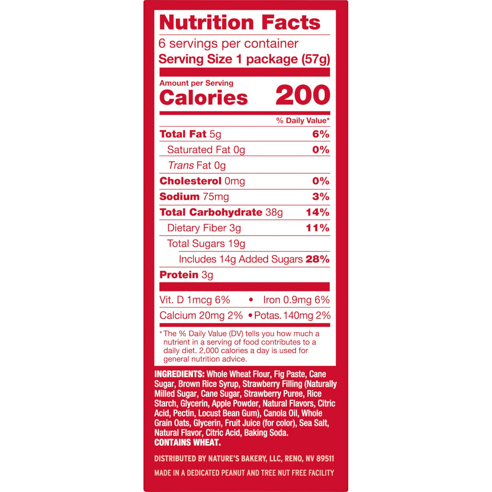 Nature's Bakery twin-pack of Whole Wheat Fig Bars Strawberry ideal for lunchboxes