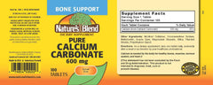 Nature's Blend calcium carbonate pack front with clear gluten-free labeling