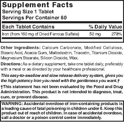 Nature's Blend Slow Iron capsules emphasize convenient, steady daily dosing
