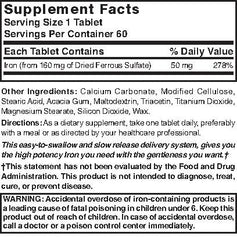 Nature's Blend Slow Iron capsules emphasize convenient, steady daily dosing