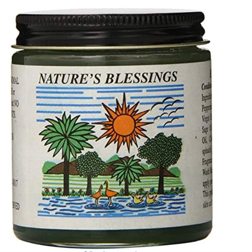 Nature's Blessings hair pomade bottle close-up for natural fragrance and mineral jelly texture