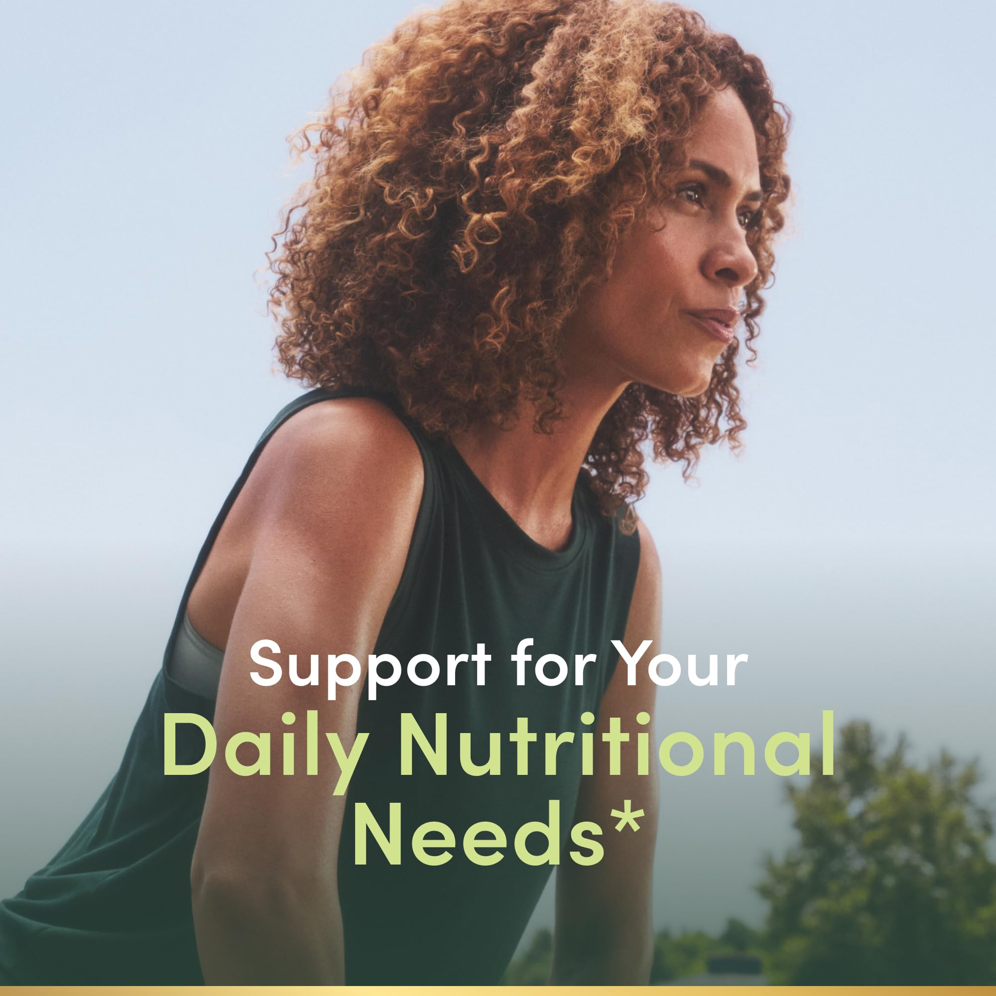 Nature's Bounty gummies pack shows 100% DV vitamins for daily intake