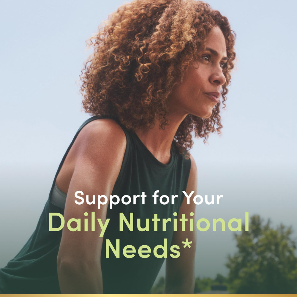 Nature's Bounty gummies pack shows 100% DV vitamins for daily intake
