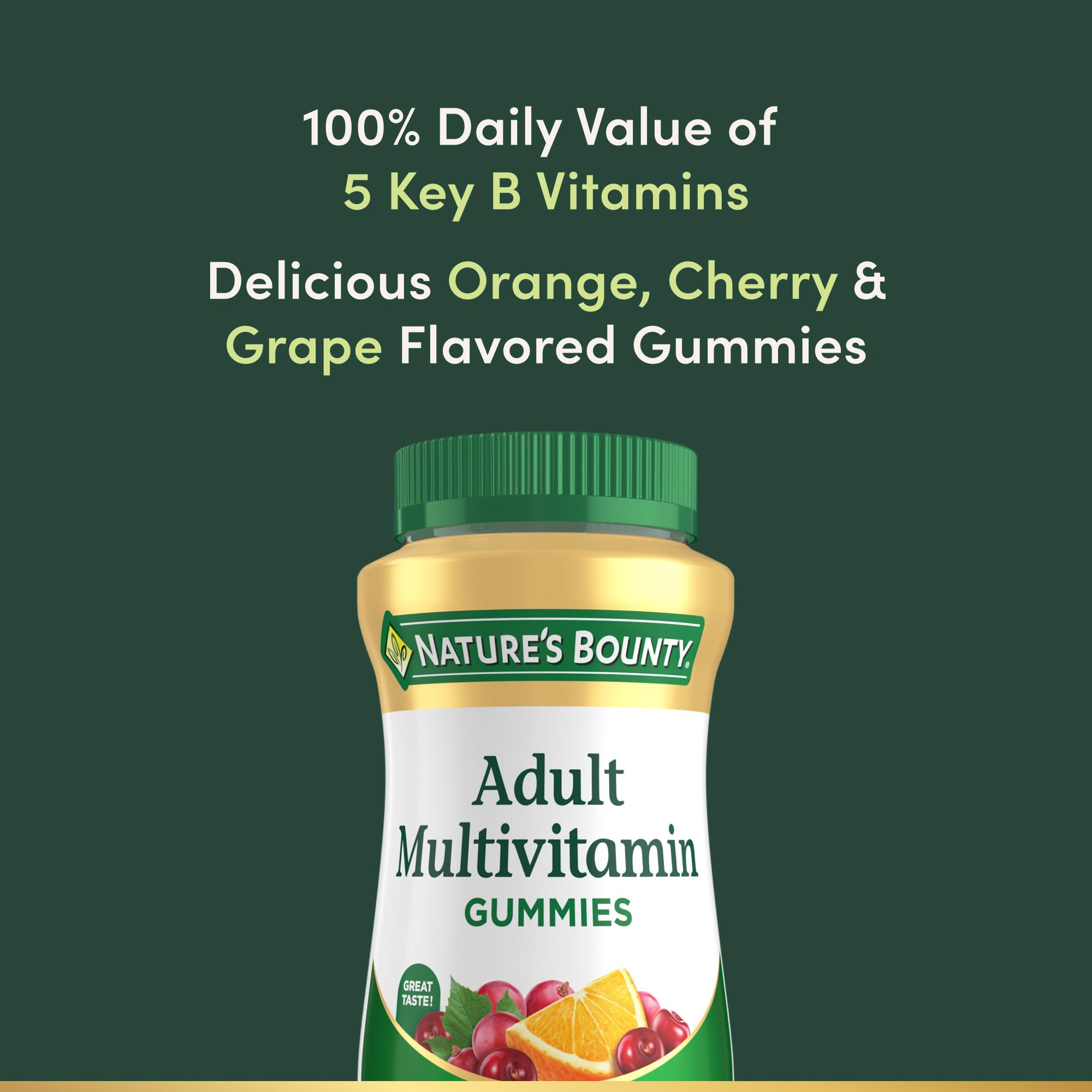 Nature's Bounty gummies gluten free icon on label for dietary choices