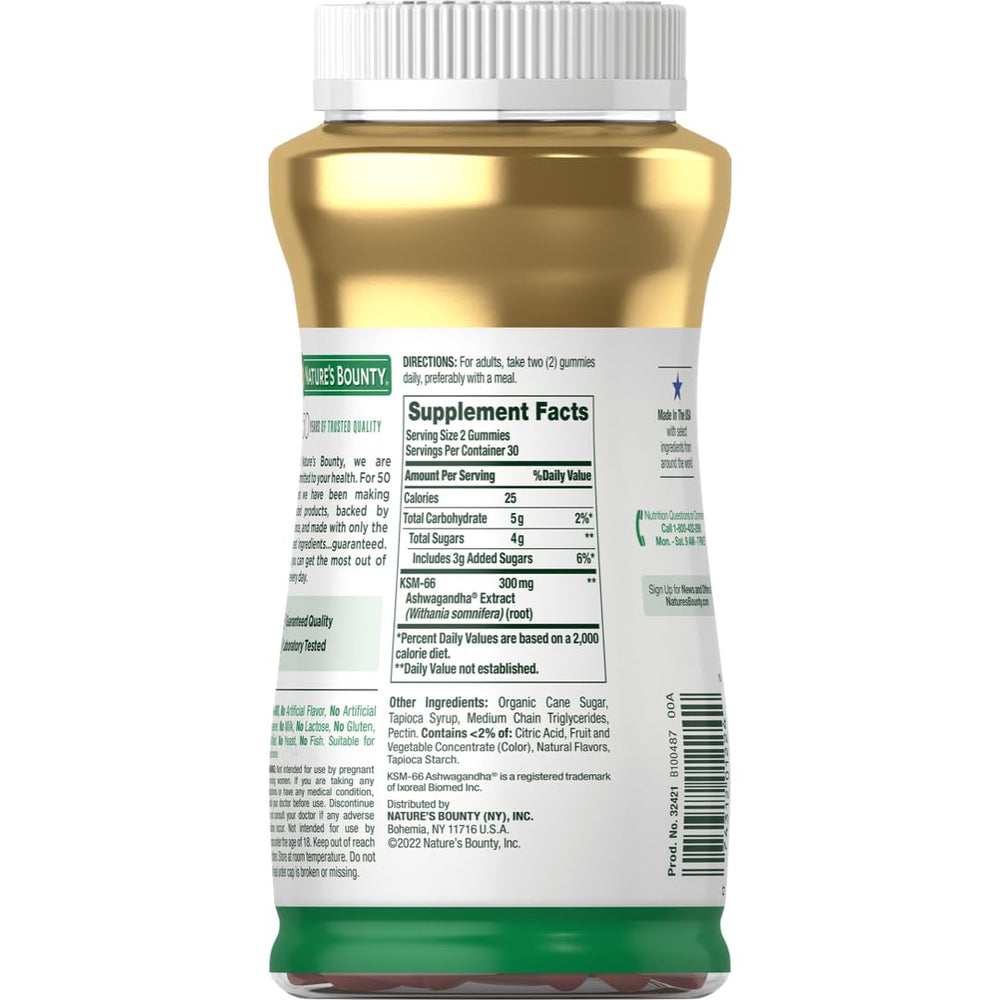 Nature's Bounty Ashwagandha Gummies mixed-berry flavor for a tasty daily habit.