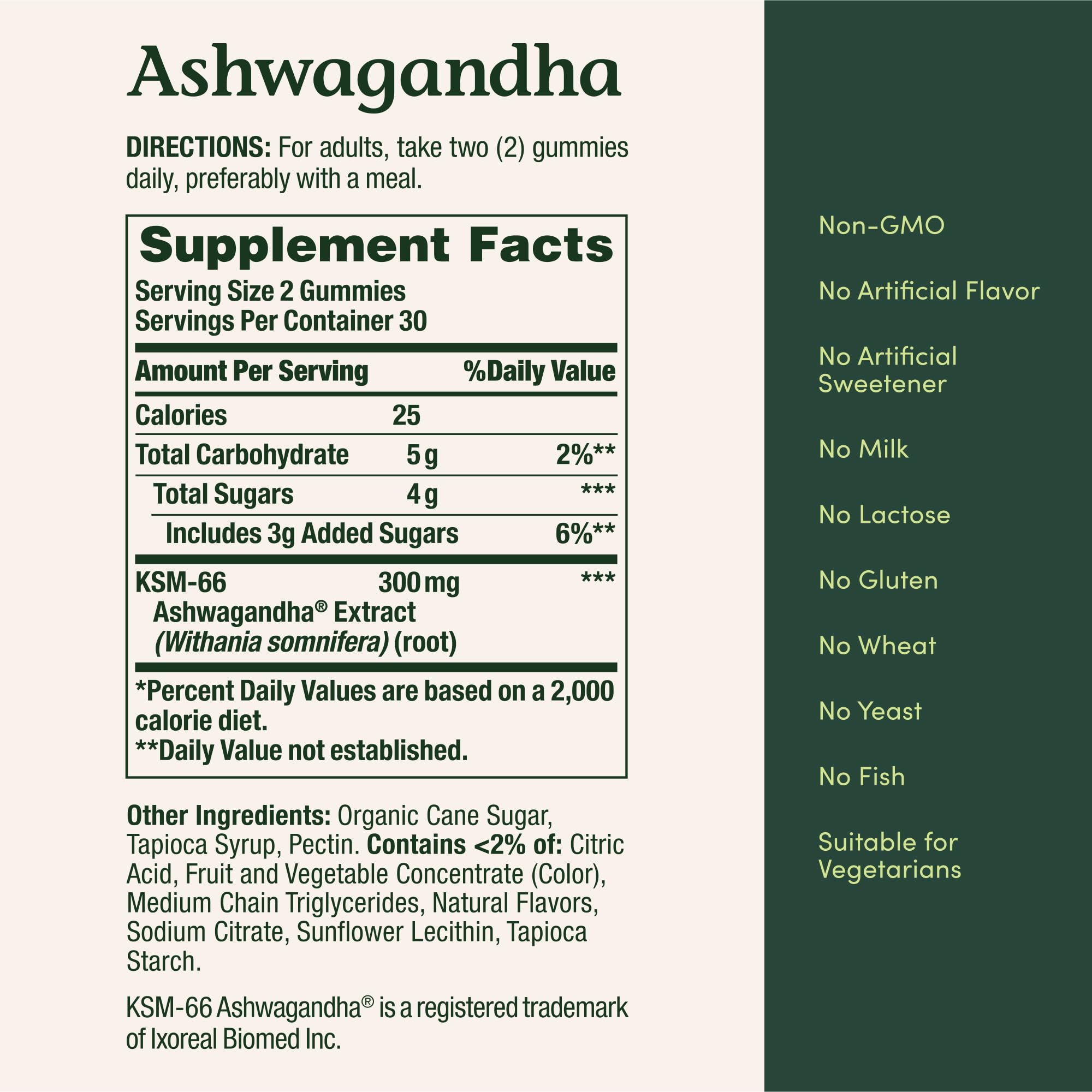 Nature's Bounty Ashwagandha Gummies vegetarian-friendly pectin base.