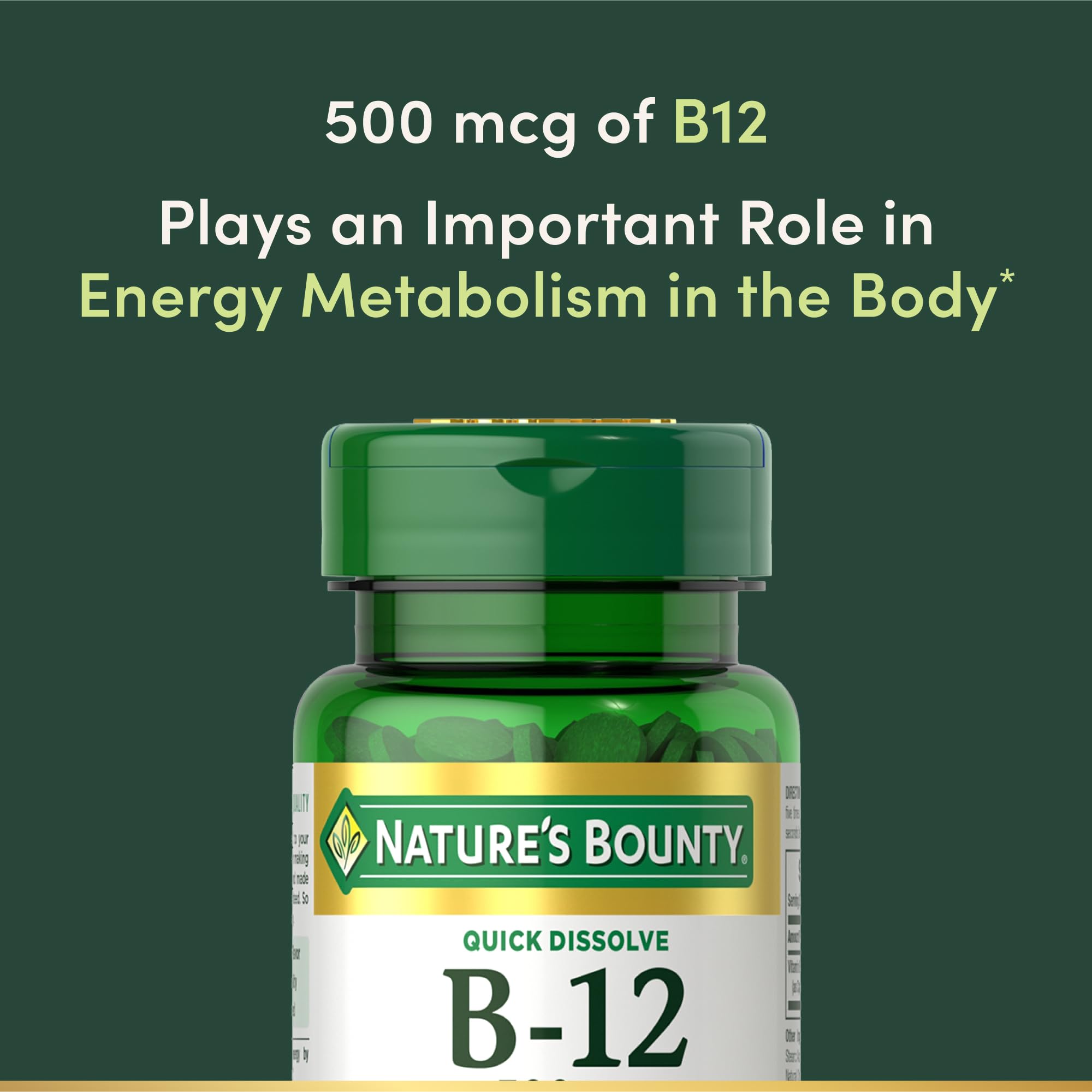 Nature's Bounty B12 cherry-flavor lozenge delivers pleasant taste and energy support.