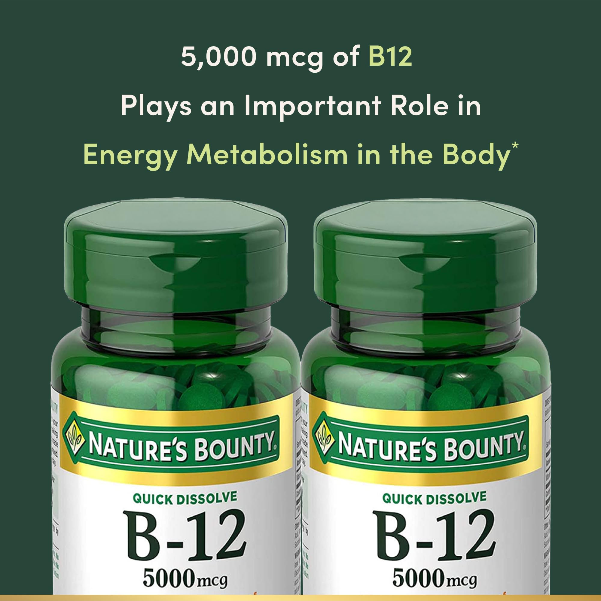 Nature's Bounty Vitamin B12 supports energy metabolism and daily activity