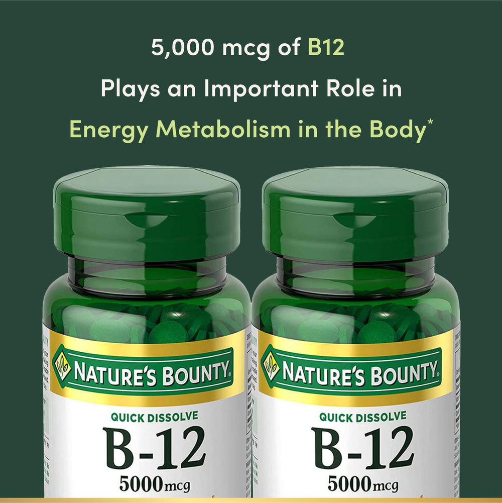 Nature's Bounty Vitamin B12 supports energy metabolism and daily activity