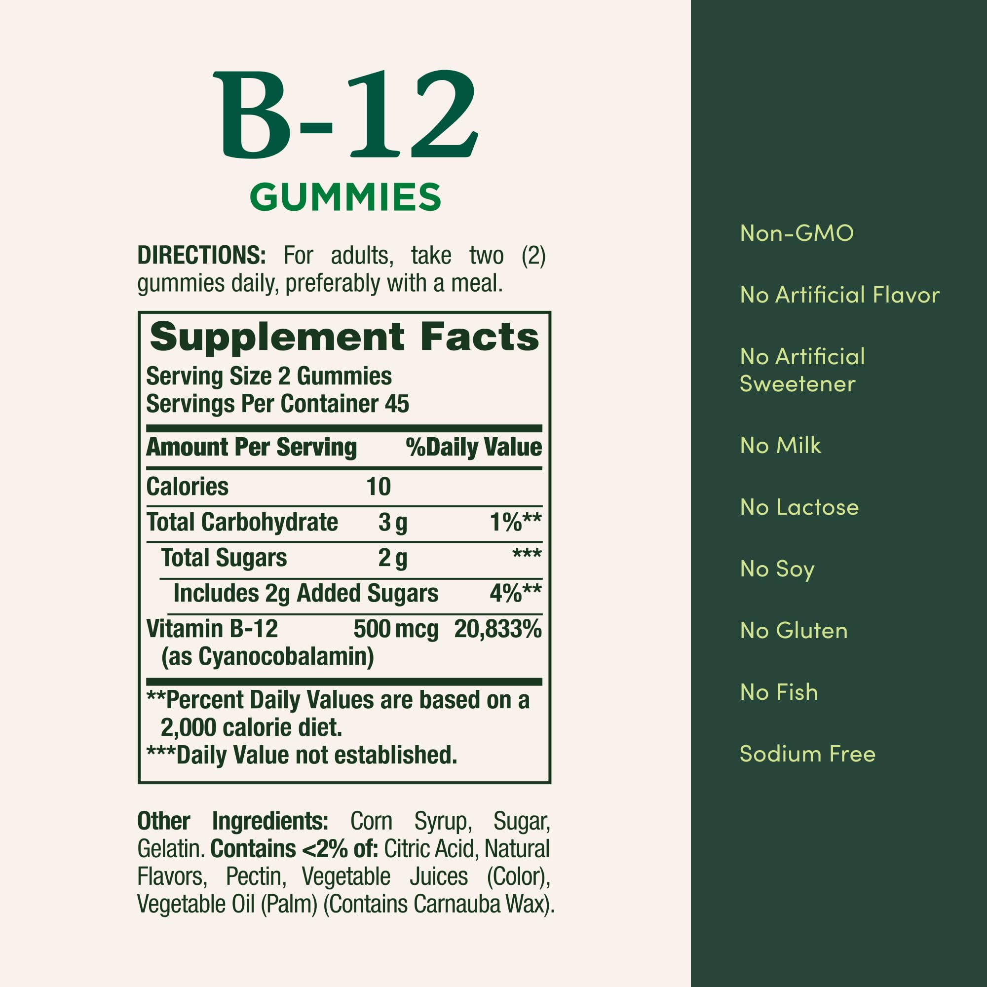 Hand holds a Nature's B12 Gummy for on-the-go energy support.