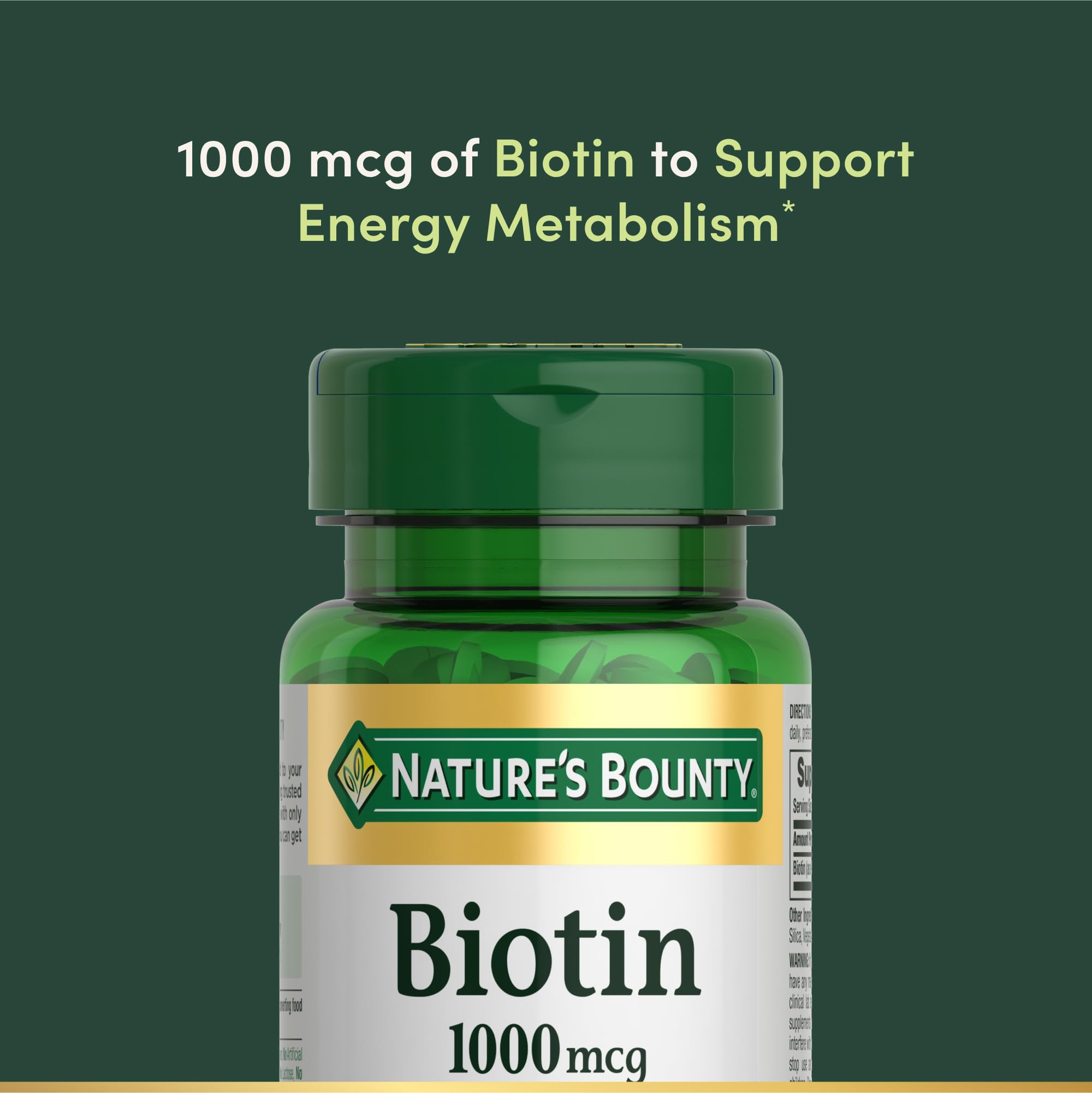 Packaging may vary: Nature's Bounty Biotin bottle