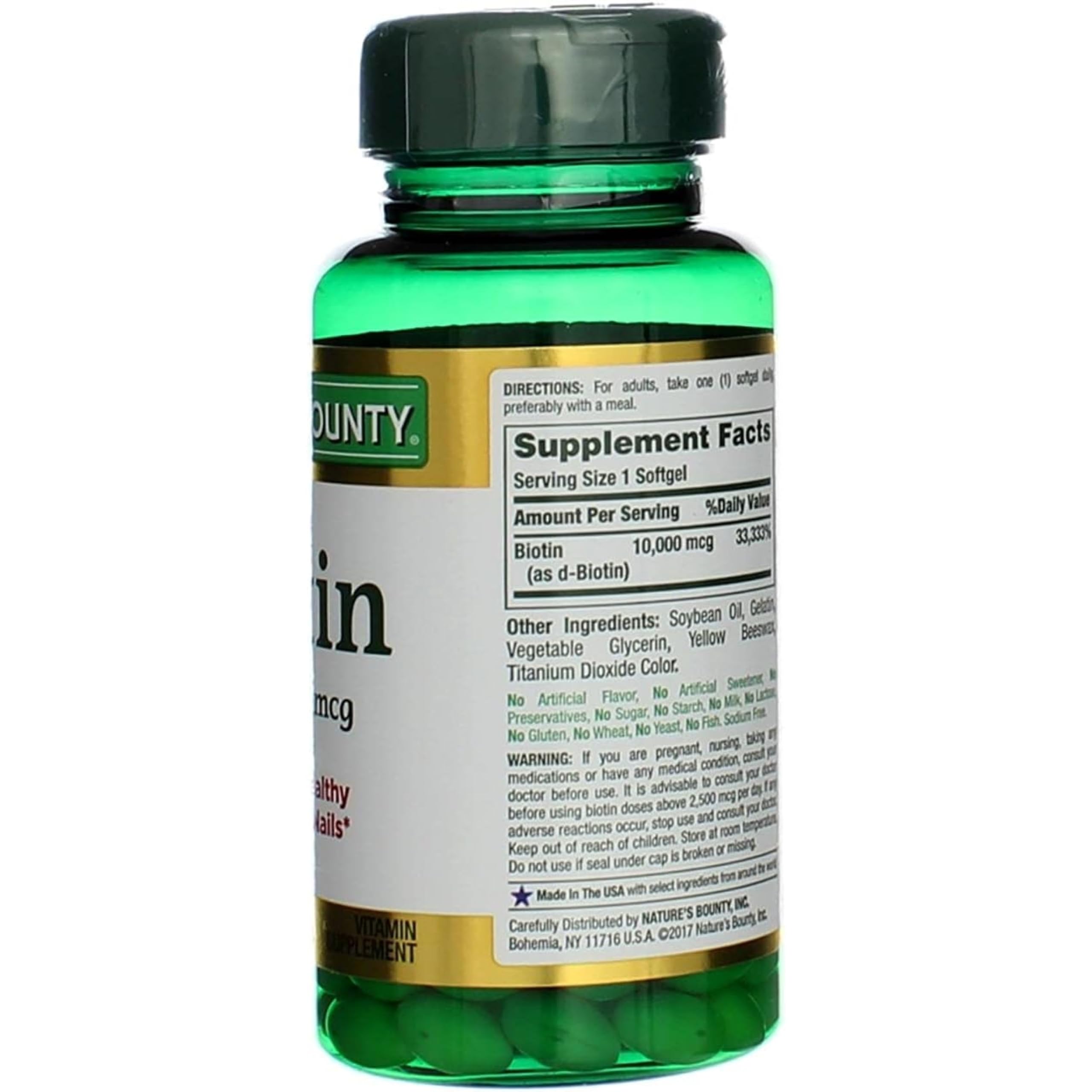 Nature's Bounty Biotin quality promise reflects decades of expertise.