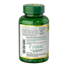 Nature's Bounty Biotin softgel close-up highlights daily high-potency use.