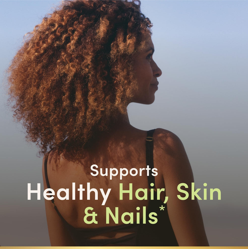 Nature's Bounty Biotin tablets for healthy hair, skin, and nails