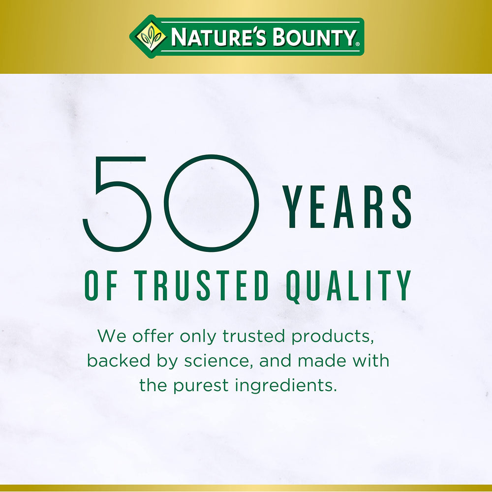Nature's Bounty Calcium D3 softgels bottle emphasizing bone health benefits.