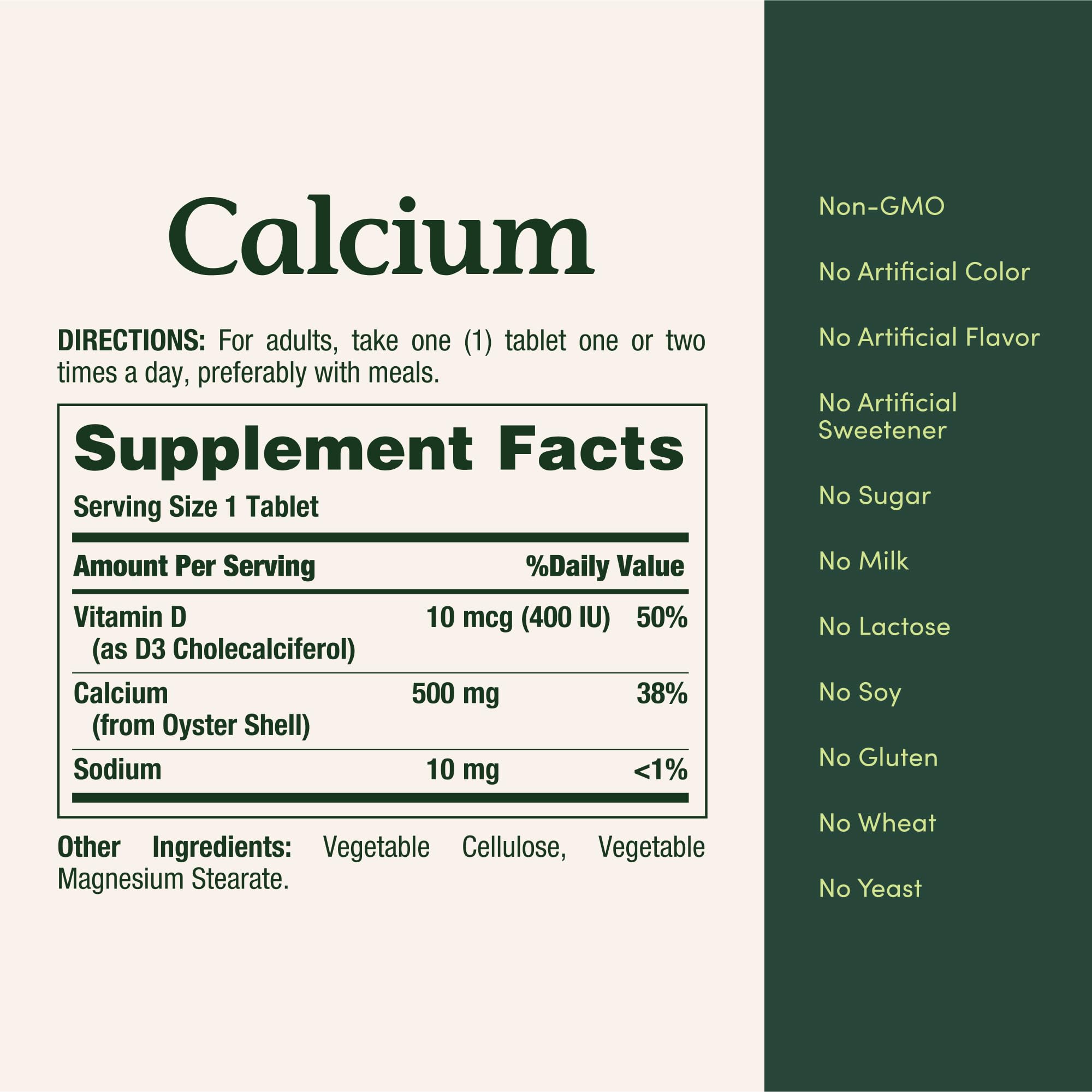 Nature's Bounty Calcium Plus 400 IU D3 gluten-free icon.