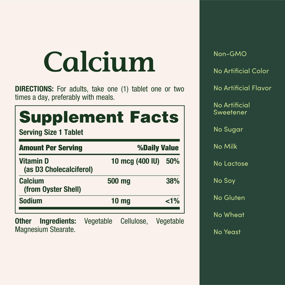 Nature's Bounty Calcium Plus 400 IU D3 gluten-free icon.