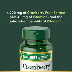 Nature's Bounty Cranberry Concentrate 4200 mg label showing potency.