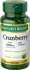 Nature's Bounty Cranberry Pills bottle front showing urinary health support.