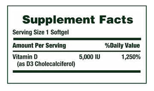 Nature's Bounty D3 softgels rapid release pour demonstrates easy daily dosing.