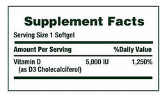Nature's Bounty D3 softgels rapid release pour demonstrates easy daily dosing.