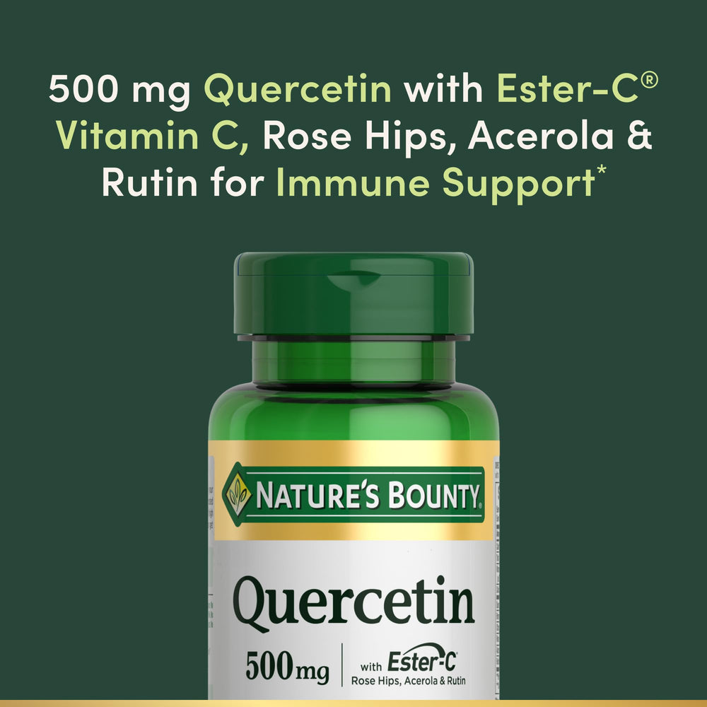 Nature’s Bounty Ester-C label highlighting 500 mg vitamin C per serving.