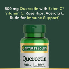 Nature’s Bounty Ester-C label highlighting 500 mg vitamin C per serving.