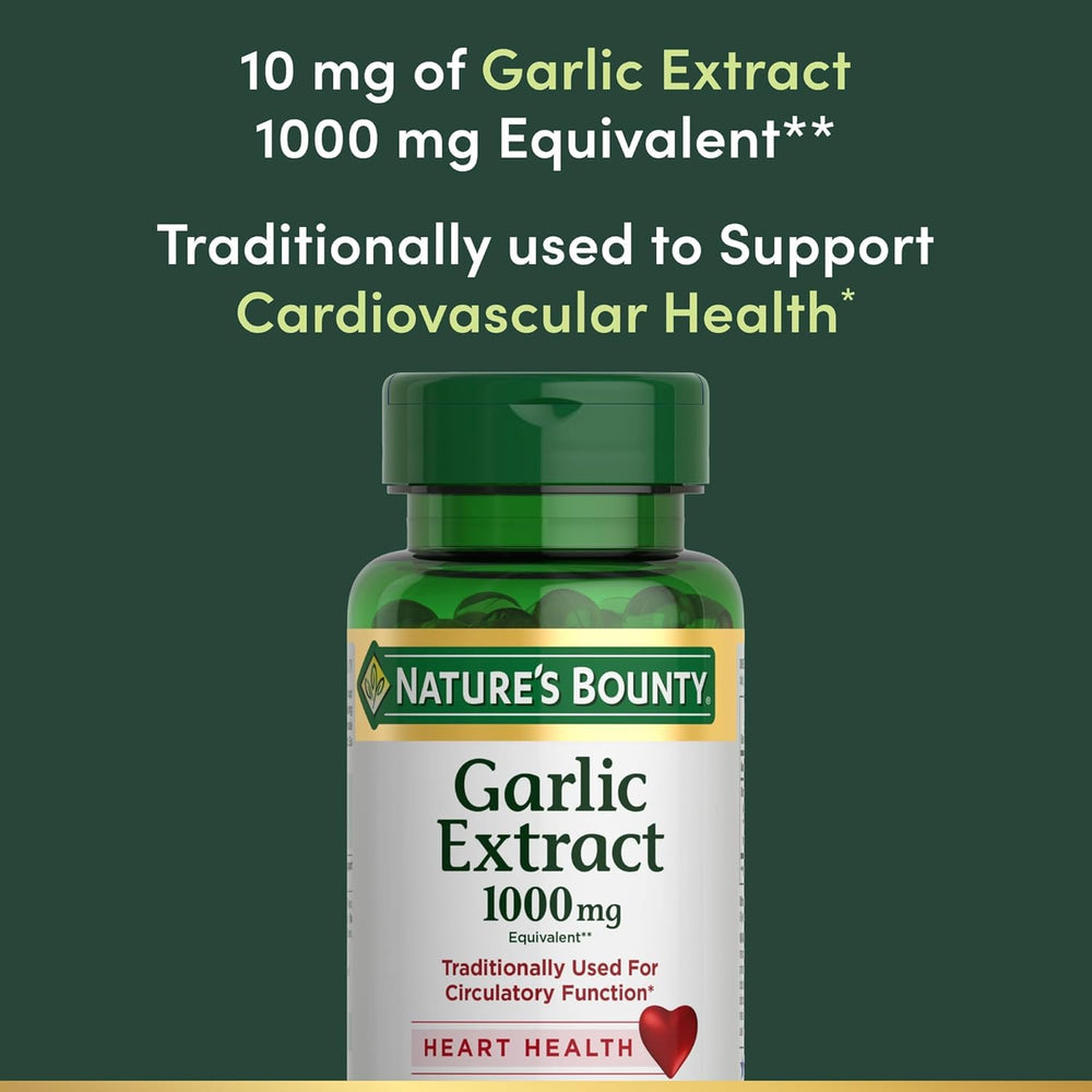Nature's Bounty Garlic Extract rapid-release pack emphasizing convenience