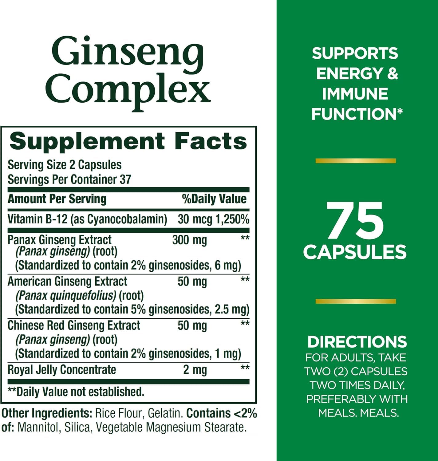 Nature's Bounty Ginseng Complex capsules ready for a simple daily wellness routine.