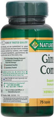 Seal on Nature's Bounty Ginseng Complex bottle reassuring freshness