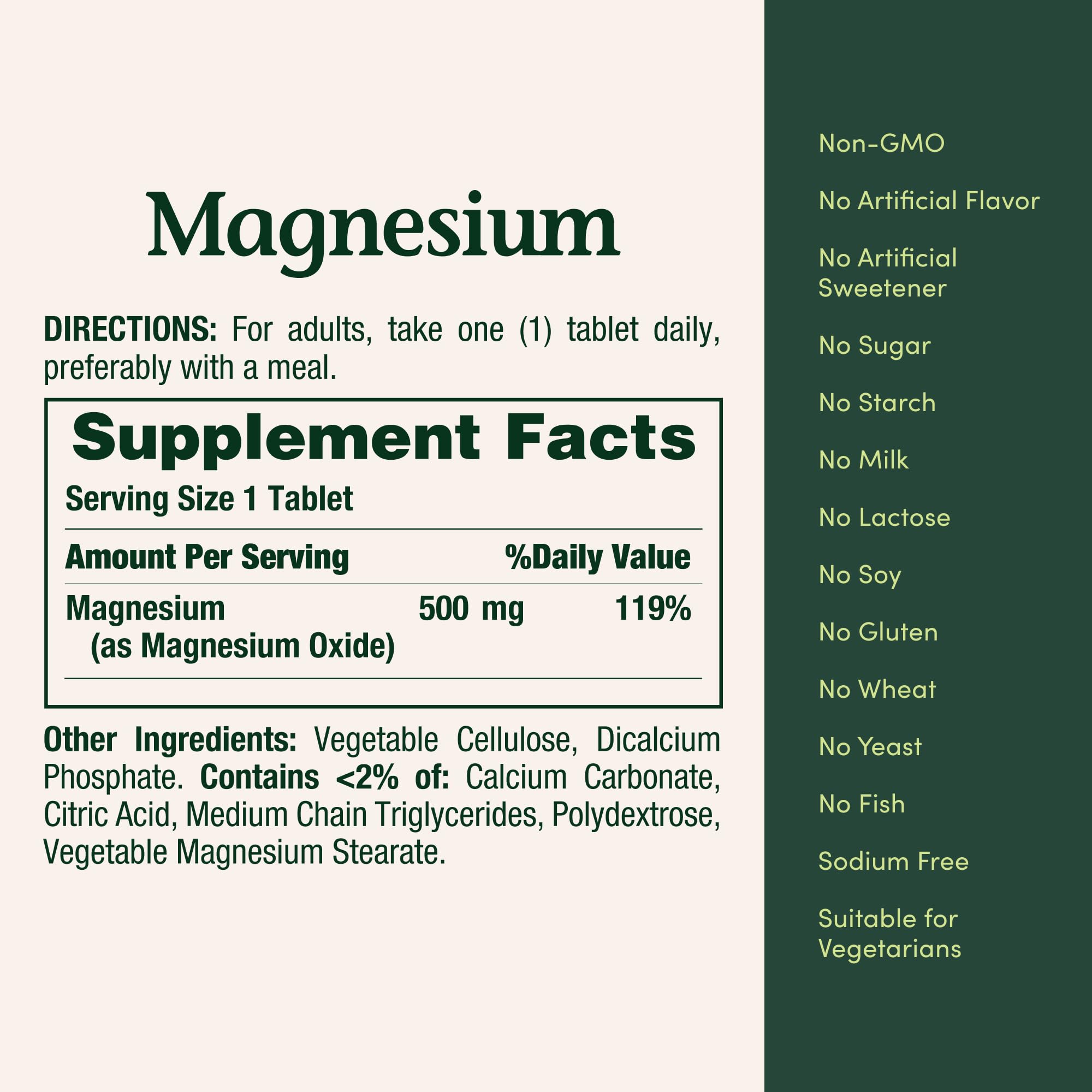 Nature's Bounty Magnesium 500 mg bottle on counter as part of daily routine