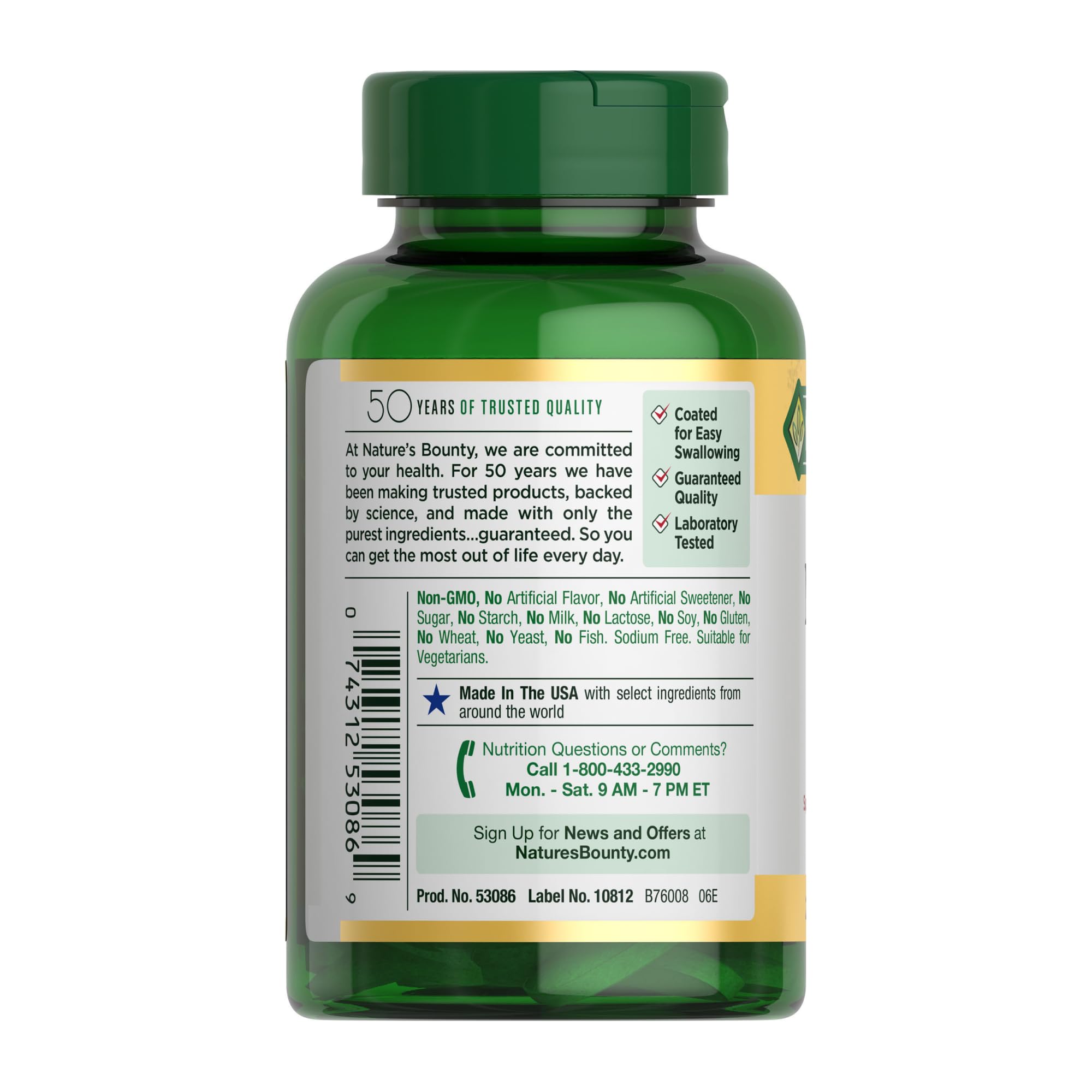 Nature's Bounty Magnesium 500 mg tablet close-up with smooth coated surface for easy swallowing