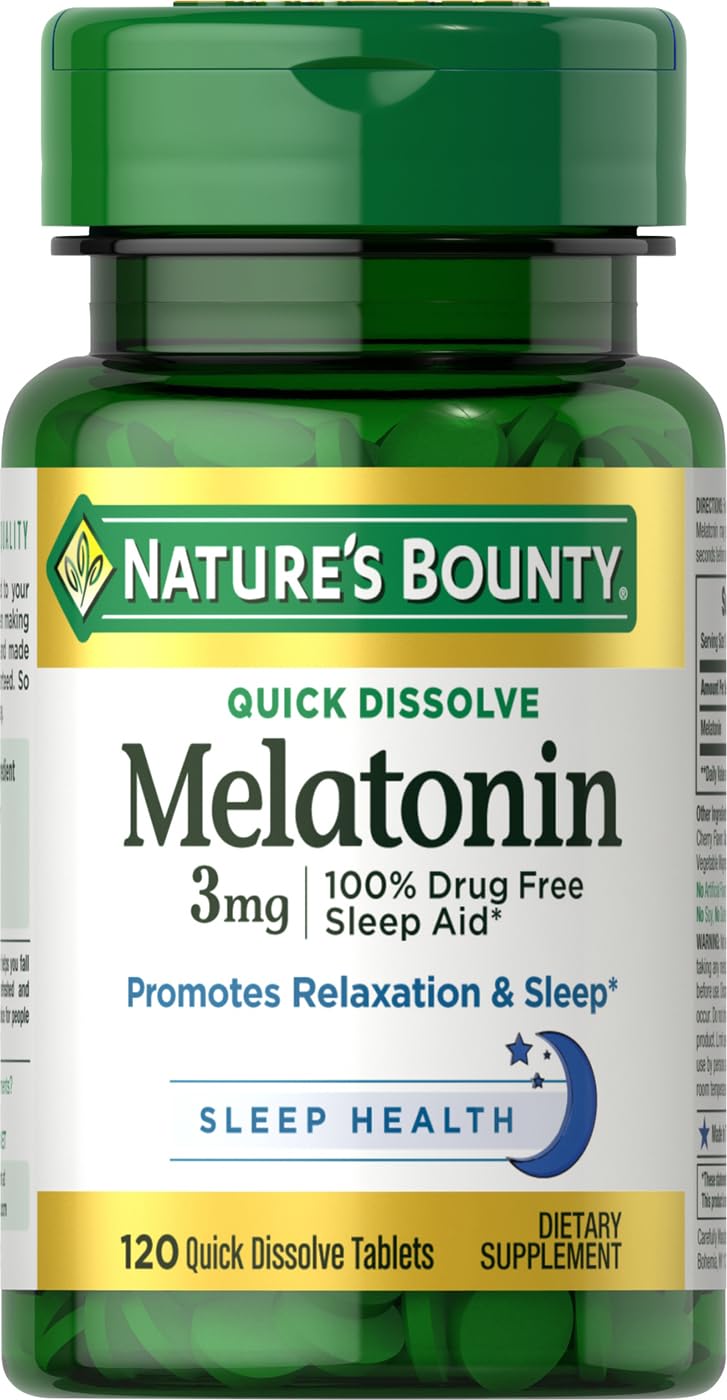 Nature's Bounty Melatonin 3 mg bottle front for quick recognition and trust.