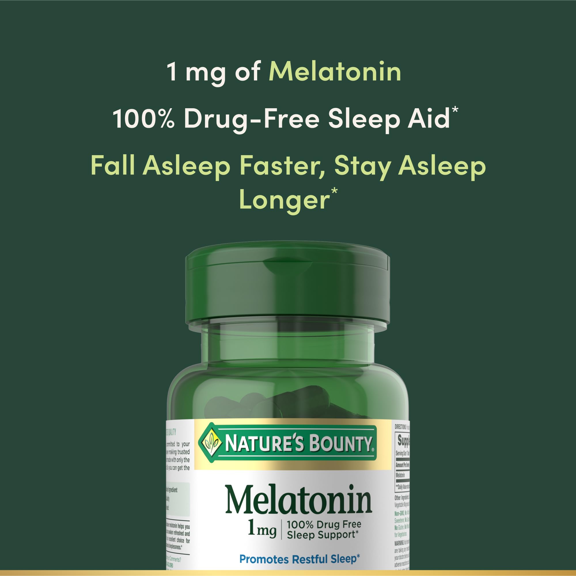 Nature's Bounty Melatonin dosage information supports nightly planning.