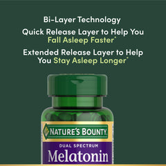 Nature's Bounty Melatonin extended-release tablets promoting longer, restful sleep