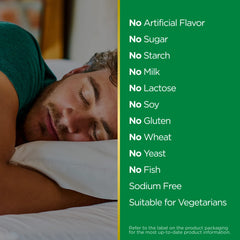 Nature's Bounty Melatonin Quick Dissolve label indicating vegetarian ingredients