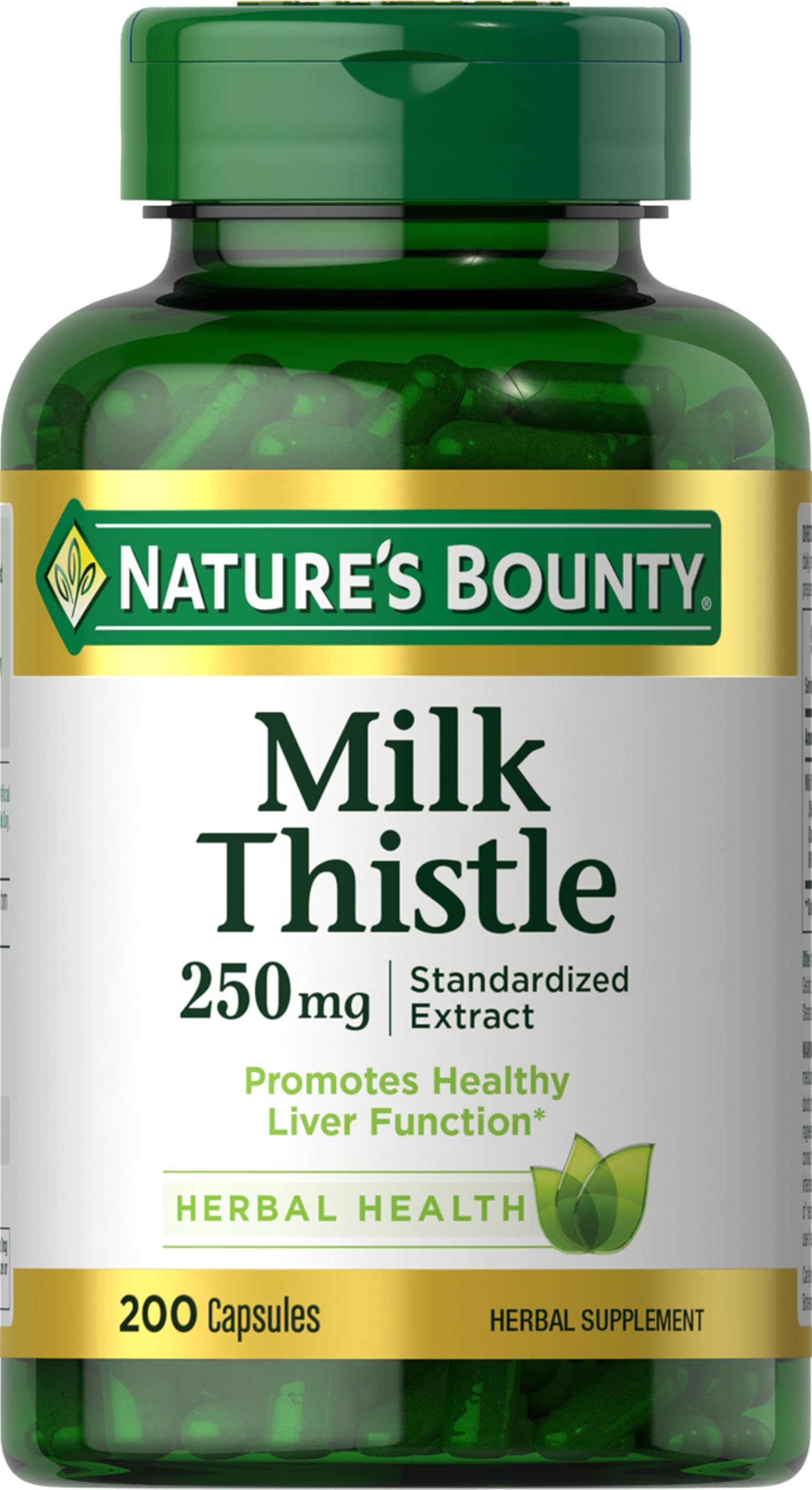 Nature's Bounty Milk Thistle capsules bottle for convenient daily liver health support