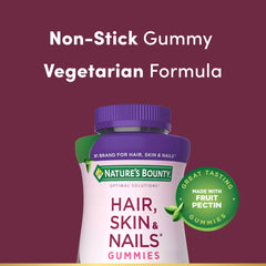 Nature's Bounty Advanced Hair Skin Nails strawberry flavor gummies on tray